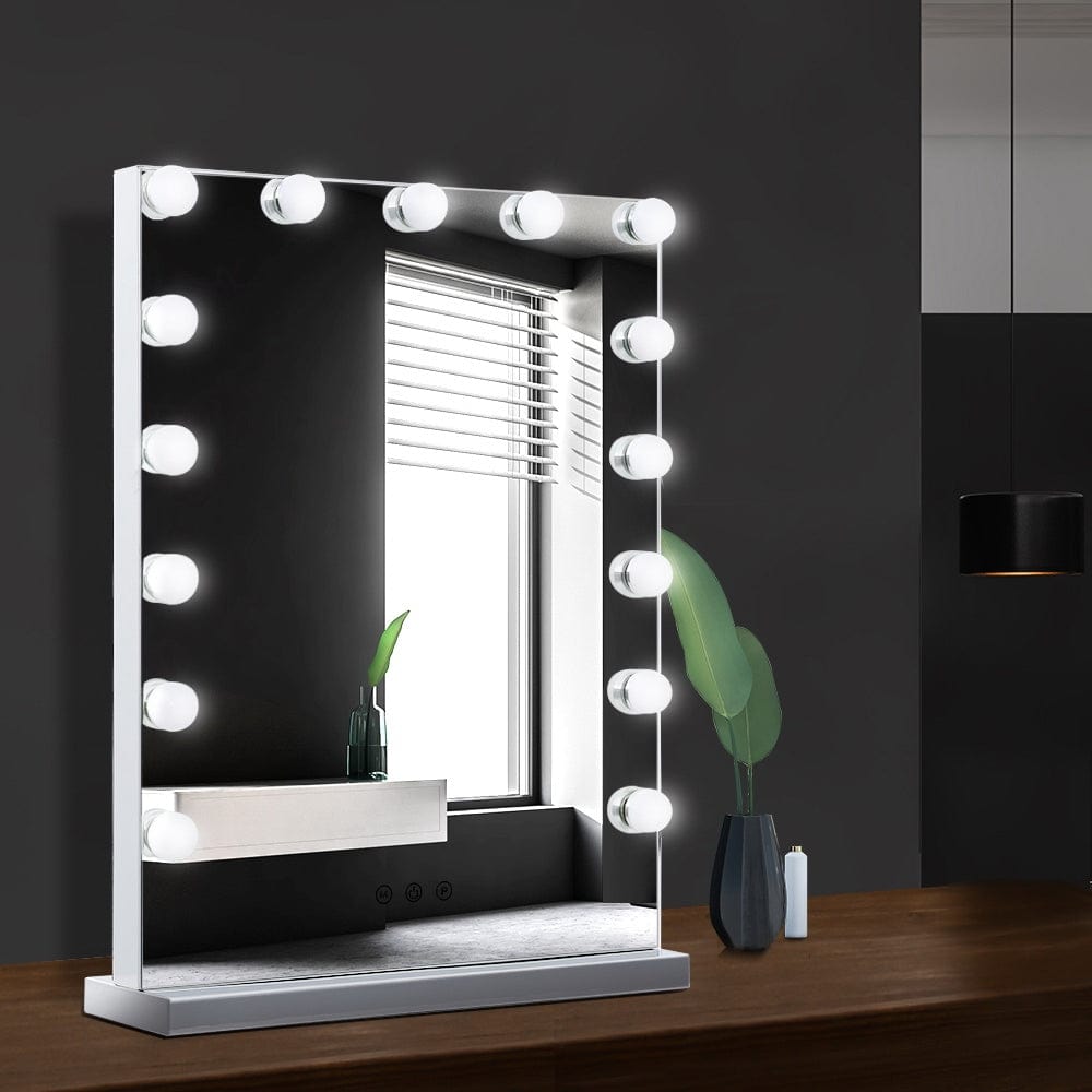 The Zebra Effect Health & Beauty > Makeup Mirrors Embellir Hollywood Makeup Mirror With Light 15 LED Bulbs Lighted Frameless MM-FRAMELS-4361-GS