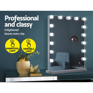 The Zebra Effect Health & Beauty > Makeup Mirrors Embellir Hollywood Makeup Mirror With Light 15 LED Bulbs Lighted Frameless MM-FRAMELS-4361-GS