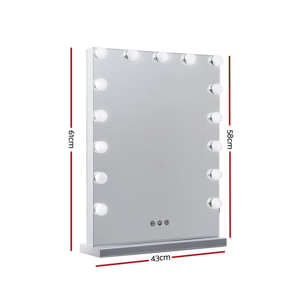 The Zebra Effect Health & Beauty > Makeup Mirrors Embellir Hollywood Makeup Mirror With Light 15 LED Bulbs Lighted Frameless MM-FRAMELS-4361-GS