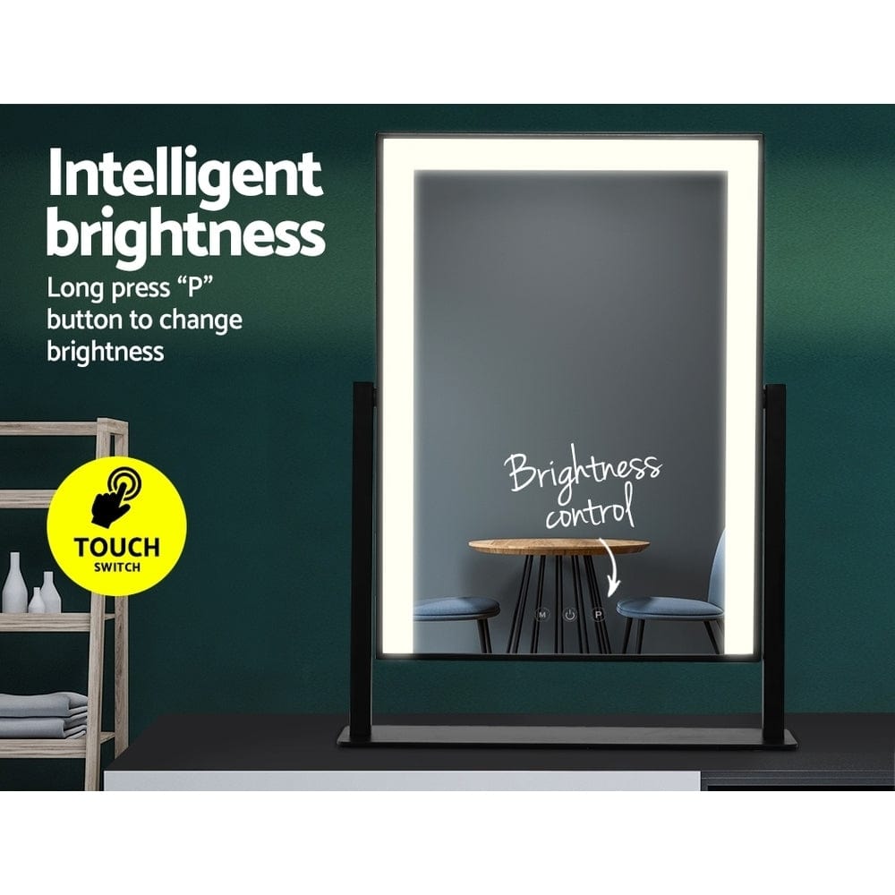 The Zebra Effect Health & Beauty > Makeup Mirrors Embellir LED Makeup Mirror Hollywood Standing Mirror Tabletop Vanity Black MM-STAND-2530LED-BK