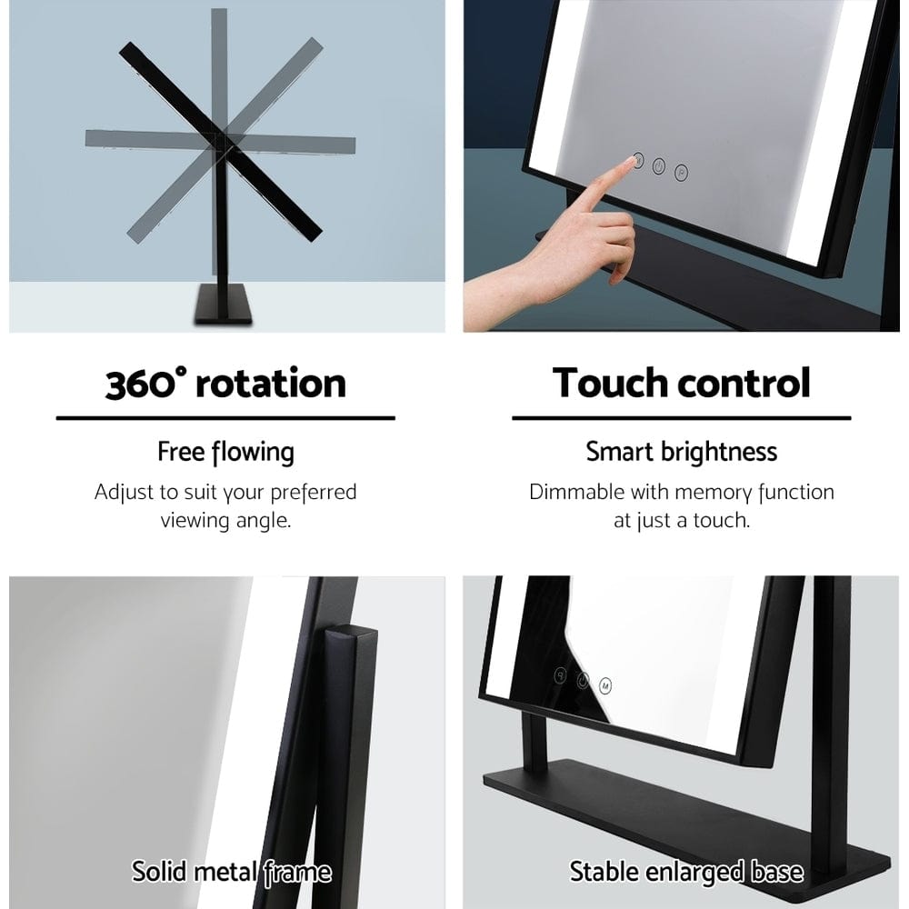 The Zebra Effect Health & Beauty > Makeup Mirrors Embellir LED Makeup Mirror Hollywood Standing Mirror Tabletop Vanity Black MM-STAND-2530LED-BK