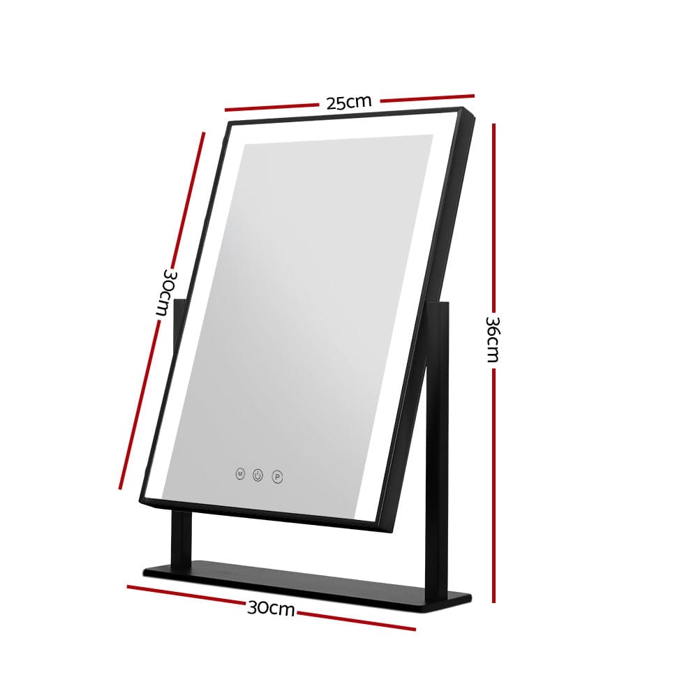 The Zebra Effect Health & Beauty > Makeup Mirrors Embellir LED Makeup Mirror Hollywood Standing Mirror Tabletop Vanity Black MM-STAND-2530LED-BK
