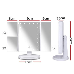 The Zebra Effect Health & Beauty > Makeup Mirrors Embellir LED  Tri-Fold Make Up Mirror MM-TRI-WH-1X2X3X