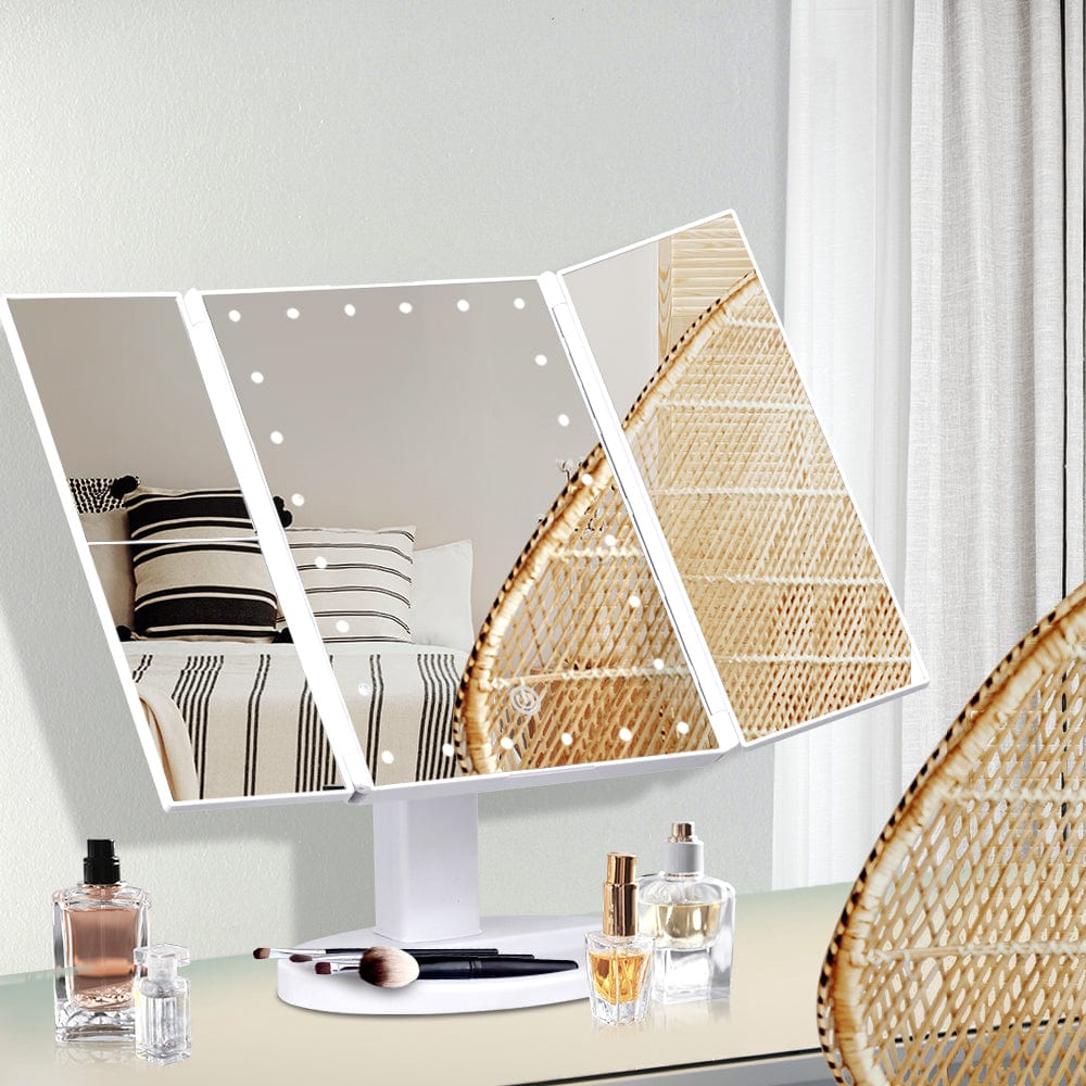 The Zebra Effect Health & Beauty > Makeup Mirrors Embellir LED  Tri-Fold Make Up Mirror MM-TRI-WH-1X2X3X