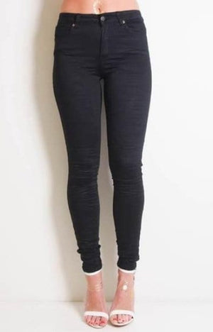 Refuge Denim Onyx Gelato Legs Ladies Jean High Rise - Black - The Zebra Effect