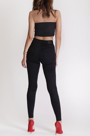 Refuge Denim Onyx Gelato Legs Ladies Jean Mid Rise - Black