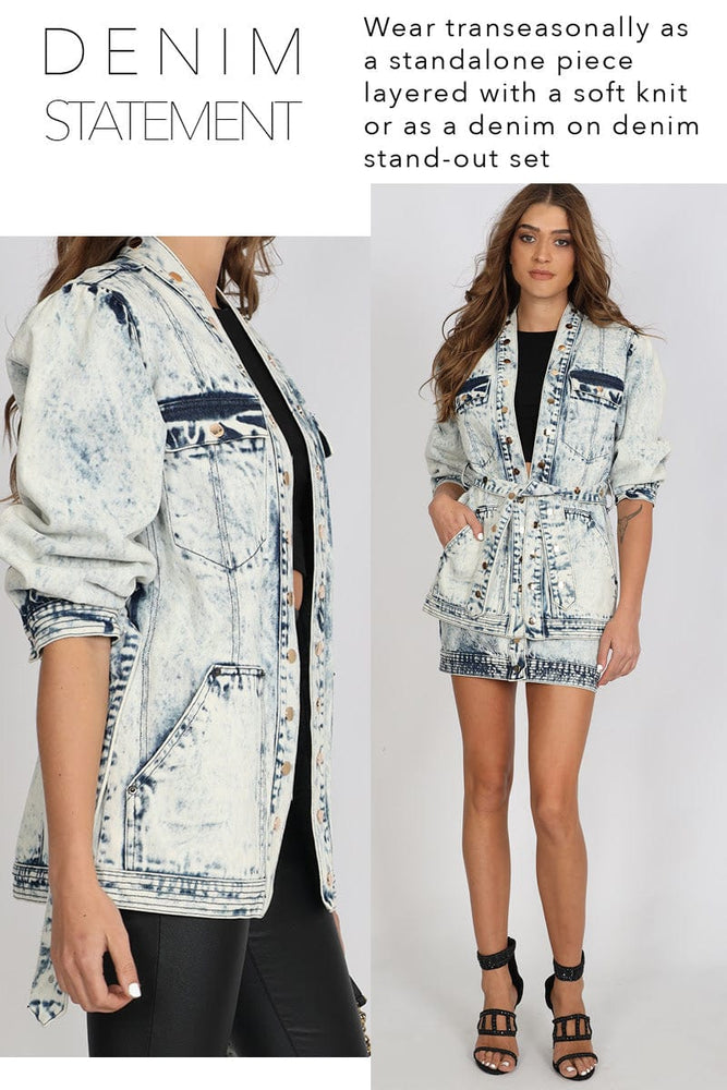 Refuge Denim Statement Belt Jacket - Acid - The Zebra Effect