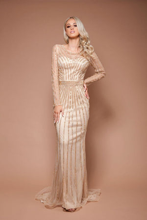Solace The Label Alexa Gown - GOLD - The Zebra Effect