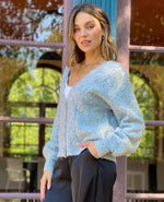 Spicy Sugar Teaberry Knit Crop Cardigan - Grey