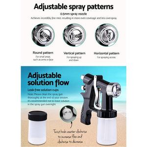 The Zebra Effect Health & Beauty > Spray Tan Professional Spray Tan Machine Sunless Tanning Gun Kit HVLP System Black TAN-HVLP700-SM-BK