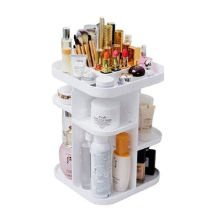 The Zebra Effect Home & Garden > Bathroom Accessories 360 Rotating Large Capacity Makeup Organizer for Bedroom and Bathroom (White) V178-36034