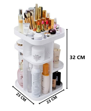 The Zebra Effect Home & Garden > Bathroom Accessories 360 Rotating Large Capacity Makeup Organizer for Bedroom and Bathroom (White) V178-36034