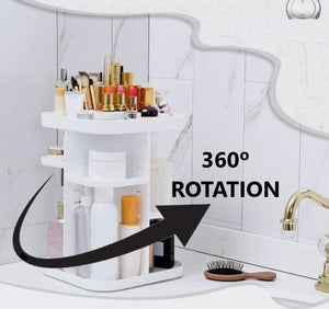 The Zebra Effect Home & Garden > Bathroom Accessories 360 Rotating Large Capacity Makeup Organizer for Bedroom and Bathroom (White) V178-36034