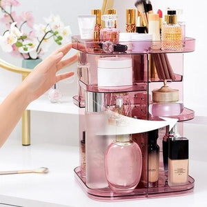 The Zebra Effect Home & Garden > Bathroom Accessories 360 Rotating Large Capacity Makeup Organizer for Bedroom and Bathroom (Pink) V178-36035