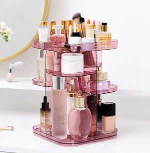The Zebra Effect Home & Garden > Bathroom Accessories 360 Rotating Large Capacity Makeup Organizer for Bedroom and Bathroom (Pink) V178-36035