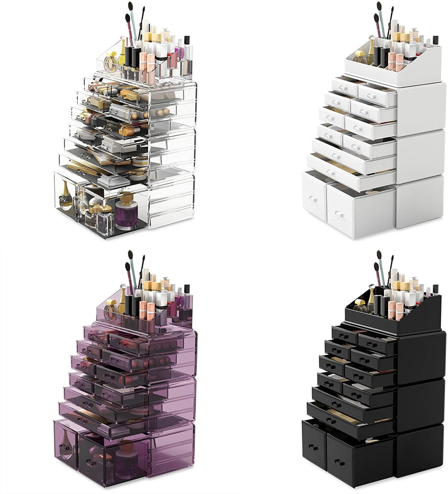 
                
                    Load image into Gallery viewer, The Zebra Effect Health &amp;amp; Beauty &amp;gt; Cosmetic Storage Makeup Cosmetic Organizer Storage with 12 Drawers Display Boxes (Clear) V178-52588
                
            