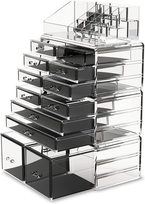 The Zebra Effect Health & Beauty > Cosmetic Storage Makeup Cosmetic Organizer Storage with 12 Drawers Display Boxes (Clear) V178-52588