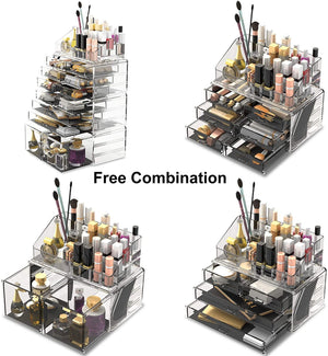 The Zebra Effect Health & Beauty > Cosmetic Storage Makeup Cosmetic Organizer Storage with 12 Drawers Display Boxes (Clear) V178-52588