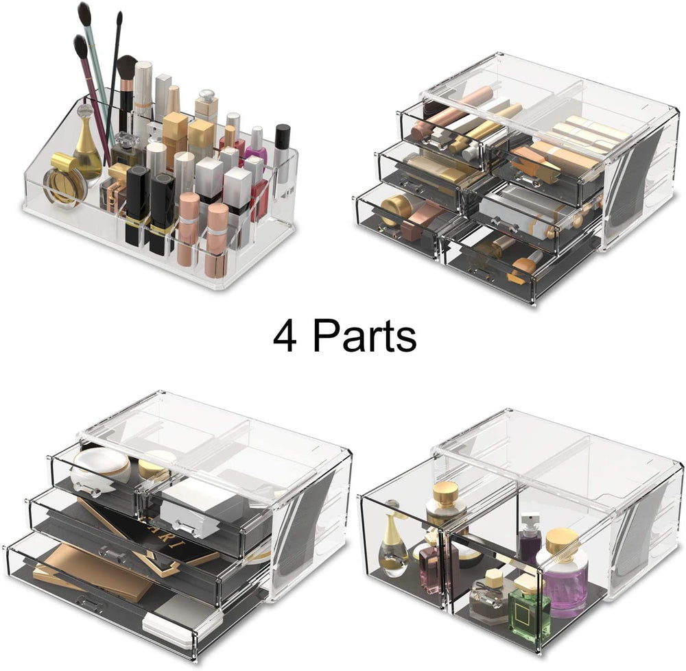 The Zebra Effect Health & Beauty > Cosmetic Storage Makeup Cosmetic Organizer Storage with 12 Drawers Display Boxes (Clear) V178-52588