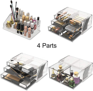 The Zebra Effect Health & Beauty > Cosmetic Storage Makeup Cosmetic Organizer Storage with 12 Drawers Display Boxes (Clear) V178-52588