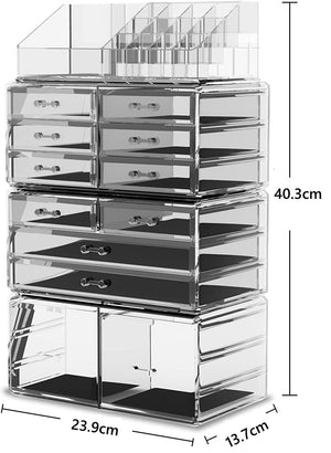 The Zebra Effect Health & Beauty > Cosmetic Storage Makeup Cosmetic Organizer Storage with 12 Drawers Display Boxes (Clear) V178-52588