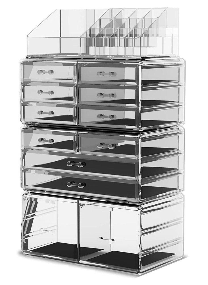 The Zebra Effect Health & Beauty > Cosmetic Storage Makeup Cosmetic Organizer Storage with 12 Drawers Display Boxes (Clear) V178-52588