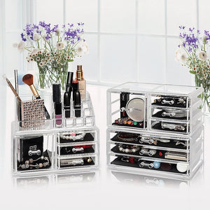 The Zebra Effect Health & Beauty > Cosmetic Storage 11 Drawers Clear Acrylic Tower Organiser Cosmetic jewellery Luxury Storage Cabinet V63-831611