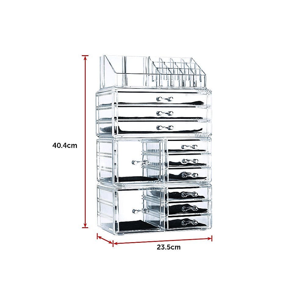 The Zebra Effect Health & Beauty > Cosmetic Storage 11 Drawers Clear Acrylic Tower Organiser Cosmetic jewellery Luxury Storage Cabinet V63-831611