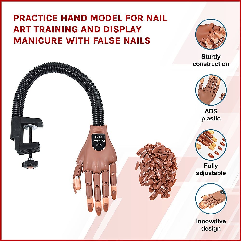 The Zebra Effect Health & Beauty > Cosmetic Storage Practice Hand Model for Nail Art Training and Display Manicure with false nails V63-833231
