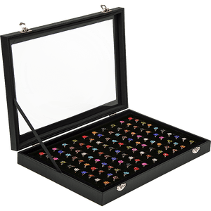 The Zebra Effect Health & Beauty > Cosmetic Storage 100 Earring Ring Holder Jewellery/Necklace Display Storage Gift Box Show Cases V63-835501