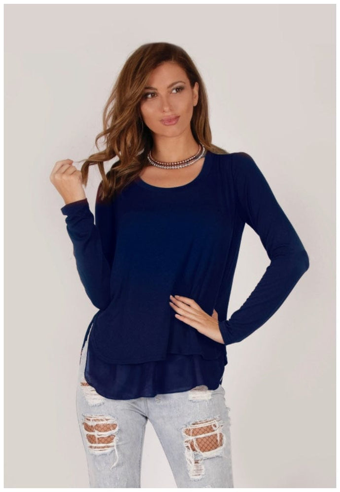 
                
                    Load image into Gallery viewer, Spicy Sugar Tops Veronica Back To Basics Jersey Top - Spicy Sugar
                
            