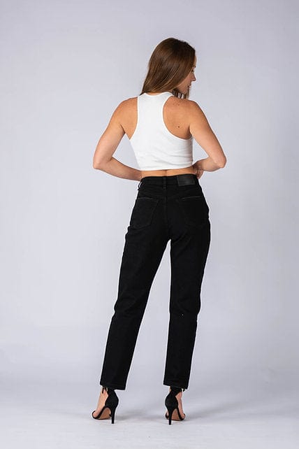 Wakee Denim Boyfriend Cut Jeans Wakee Denim Boyfriend Jean High Rise - Black