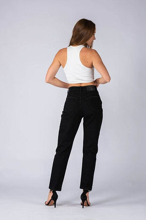 Wakee Denim Boyfriend Cut Jeans Wakee Denim Boyfriend Jean High Rise - Black