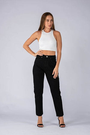 Wakee Denim Boyfriend Cut Jeans Wakee Denim Boyfriend Jean High Rise - Black