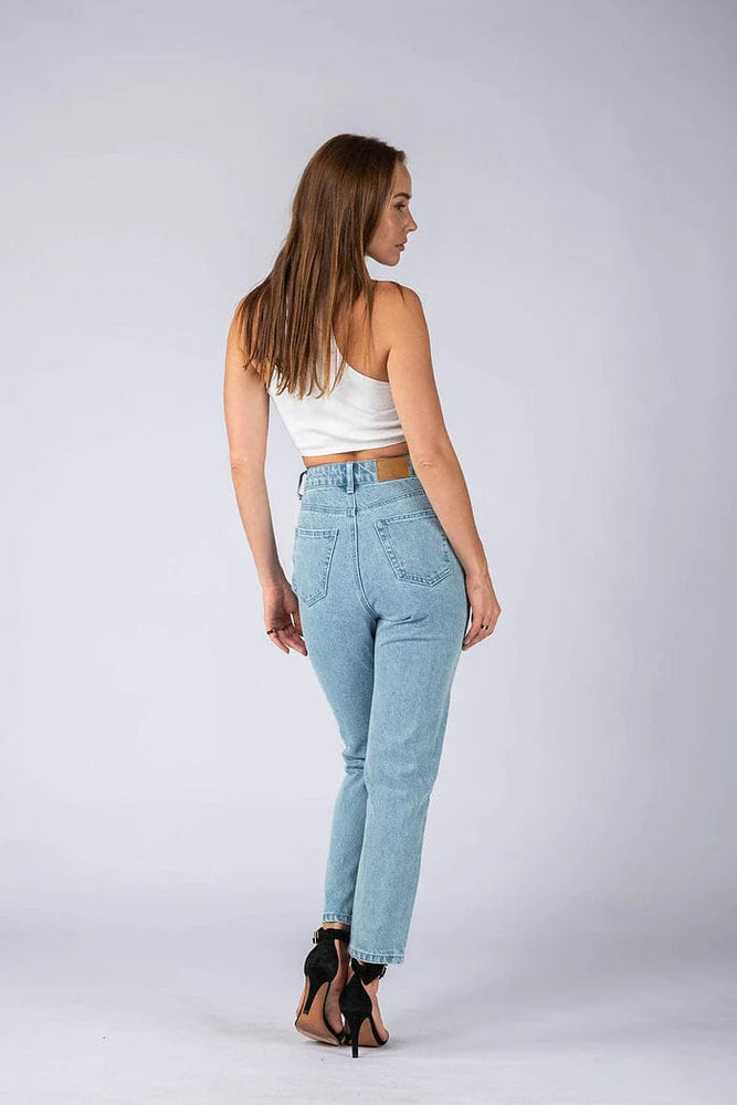 Wakee Denim Boyfriend Jean High Rise - Blue 10194 & 10195