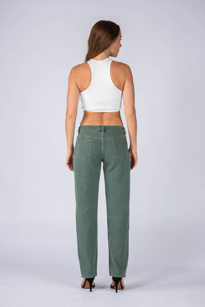 Wakee Denim Wide Leg Jeans Wakee Denim (By Lily) Mid Waist Jean Pant - Green