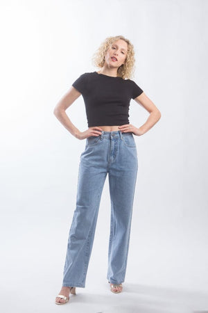 Wakee Denim Wide Leg Jeans Wakee Denim (By Lily) Wide Leg Ladies Jean - Ocean Blue