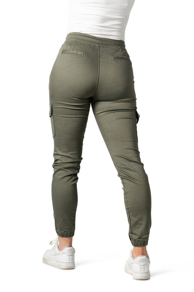 Wakee Denim Cargo Joggers - Khaki 10117
