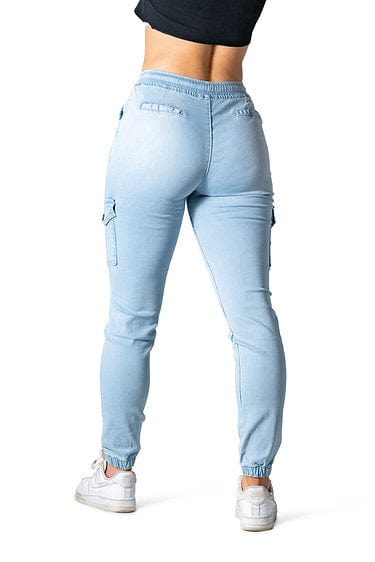 Wakee Denim Cargo Joggers - Light Denim 10020