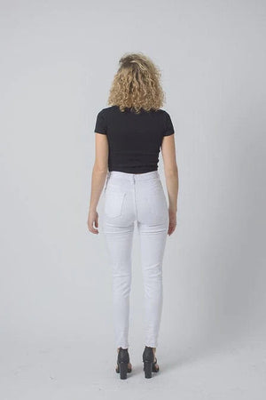 Wakee Denim Jean Skinny High Rise - White 69941 - The Zebra Effect