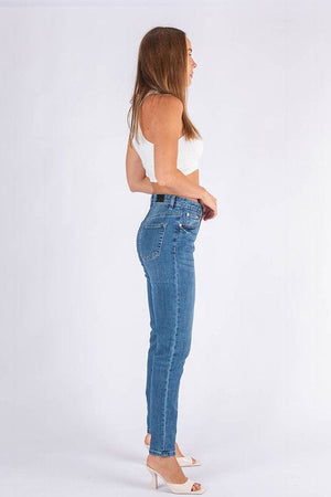 Wakee Denim Straight Leg Jean Wakee Denim Jean Straight Leg Stretch High Rise - Blue Heaven