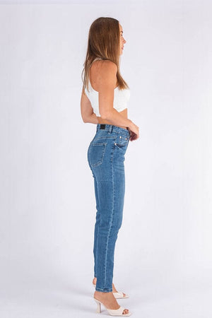 Wakee Denim Jean Straight Leg Stretch High Rise - Blue Heaven 3049 - The Zebra Effect