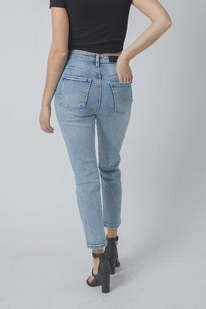 Wakee Denim Straight Leg Jean Wakee Denim Jean Straight Leg Stretch High Rise - Blue