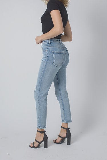 
                
                    Load image into Gallery viewer, Wakee Denim Straight Leg Jean Wakee Denim Jean Straight Leg Stretch High Rise - Blue
                
            