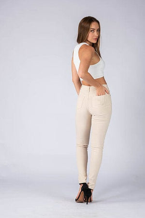 Wakee Denim Stretch Jegging Jean Skinny - Beige 7046 - The Zebra Effect