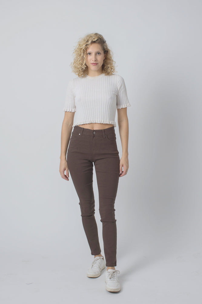 Wakee Denim Ladies Jegging Jeans Wakee Denim Stretch Jegging Jean Skinny Leg - Chocolate