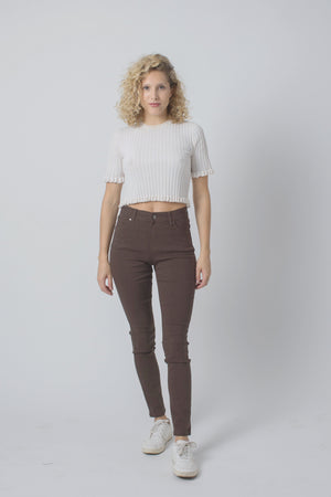 Wakee Denim Ladies Jegging Jeans Wakee Denim Stretch Jegging Jean Skinny Leg - Chocolate